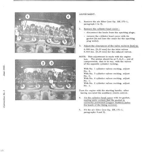 Adjust tappets, page 69 — DS21 & DS21M / DS19A & DS19MA Repair Manual