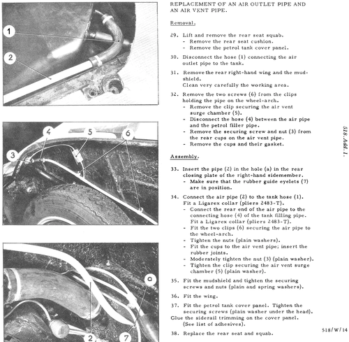 Replace air outlet/vent pipes, page 125 — DS21 & DS21M / DS19A & DS19MA Repair Manual