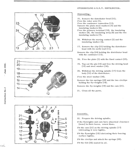 Overhaul SEV distributor, page 135 — DS21 & DS21M / DS19A & DS19MA Repair Manual
