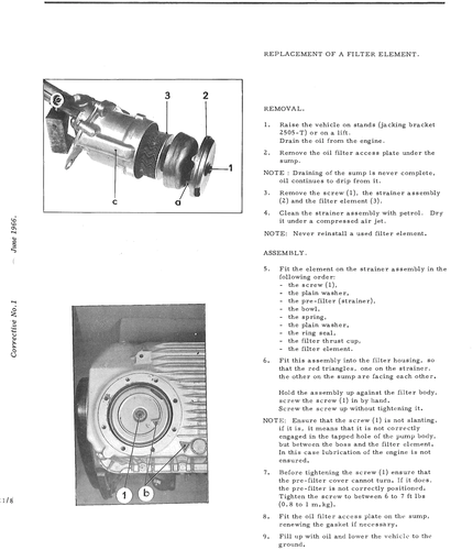 Replace oil filter element, page 140 — DS21 & DS21M / DS19A & DS19MA Repair Manual