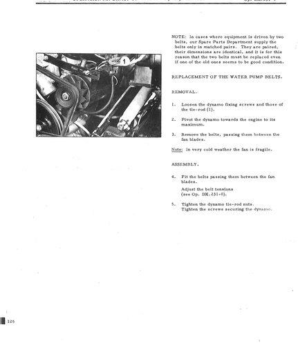 Replace water pump belts, page 152 — DS21 & DS21M / DS19A & DS19MA Repair Manual