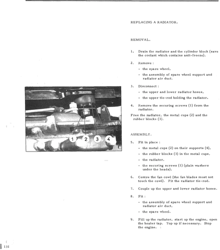 Replace radiator, page 157 — DS21 & DS21M / DS19A & DS19MA Repair Manual