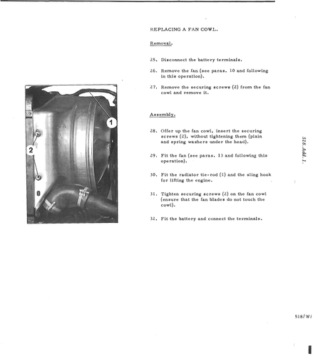 Replace fan cowl, page 160 — DS21 & DS21M / DS19A & DS19MA Repair Manual