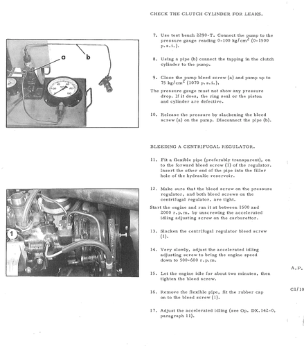 Bleed centrif. regulator, page 168 — DS21 & DS21M / DS19A & DS19MA Repair Manual