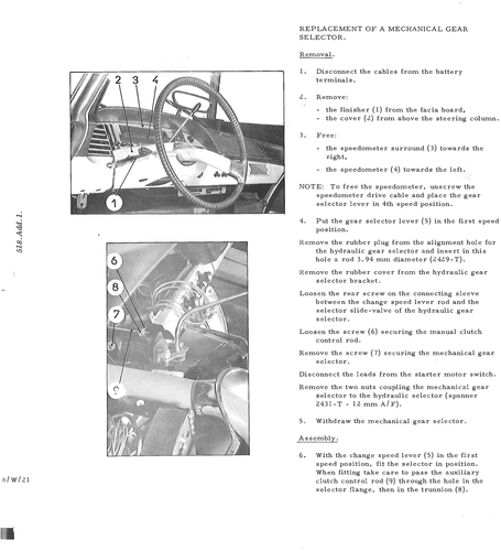 Replace mech. gear selector, page 219 — DS21 & DS21M / DS19A & DS19MA Repair Manual