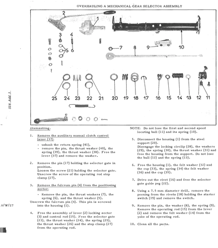 Overhaul mech. gear selector, page 225 — DS21 & DS21M / DS19A & DS19MA Repair Manual
