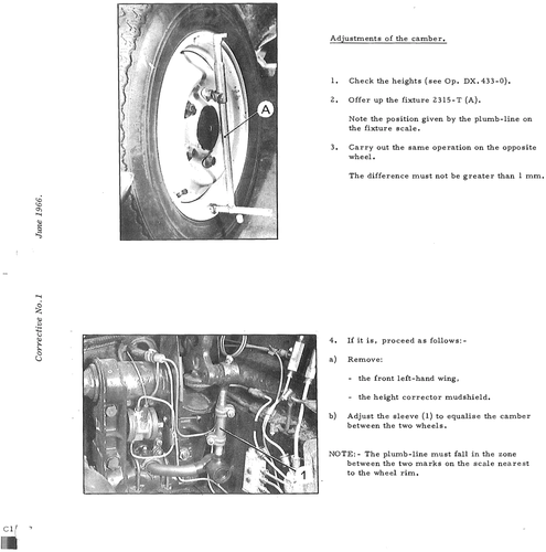 Adjust camber, page 281 — DS21 & DS21M / DS19A & DS19MA Repair Manual