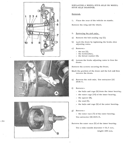 Replace stub axle/bearing, page 312 — DS21 & DS21M / DS19A & DS19MA Repair Manual