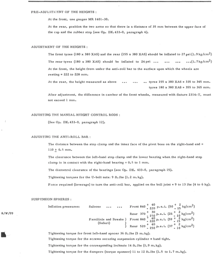 Suspension, page 317 — DS21 & DS21M / DS19A & DS19MA Repair Manual