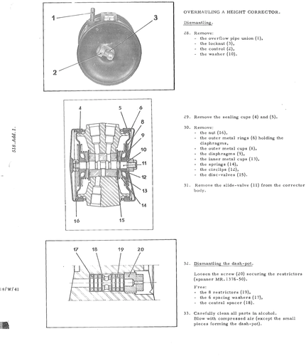 Overhaul height corrector, page 338 — DS21 & DS21M / DS19A & DS19MA Repair Manual