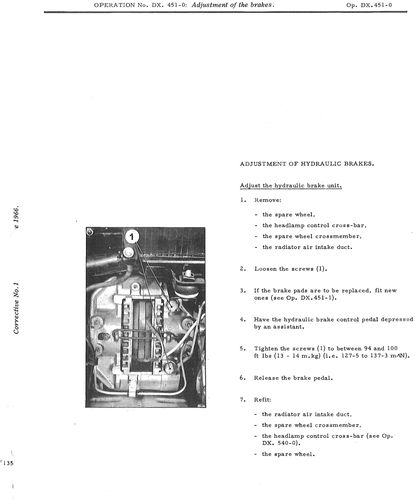 Adjust hydraulic brakes, page 402 — DS21 & DS21M / DS19A & DS19MA Repair Manual