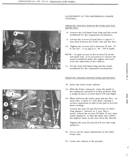 Adjust mechanical brakes, page 403 — DS21 & DS21M / DS19A & DS19MA Repair Manual