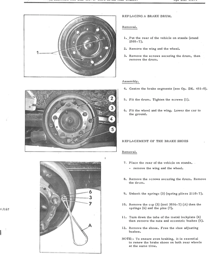 Replace brake drum, shoes, page 410 — DS21 & DS21M / DS19A & DS19MA Repair Manual