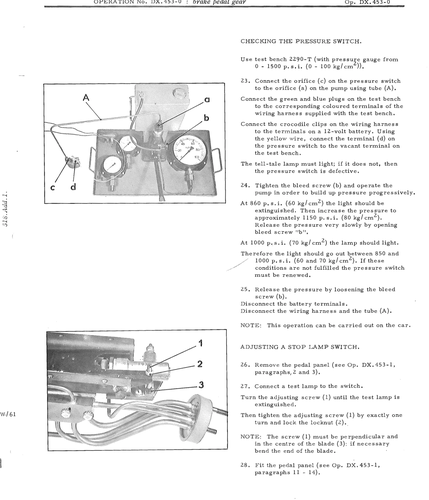Check pressure switch, page 416 — DS21 & DS21M / DS19A & DS19MA Repair Manual