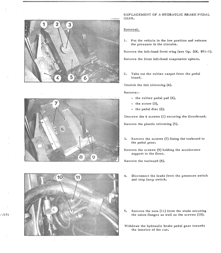 Replace hydraulic brake pedal gear, page 417 — DS21 & DS21M / DS19A & DS19MA Repair Manual