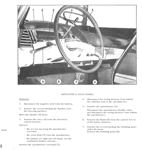 Replace facia panel, page 444 — DS21 & DS21M / DS19A & DS19MA Repair Manual