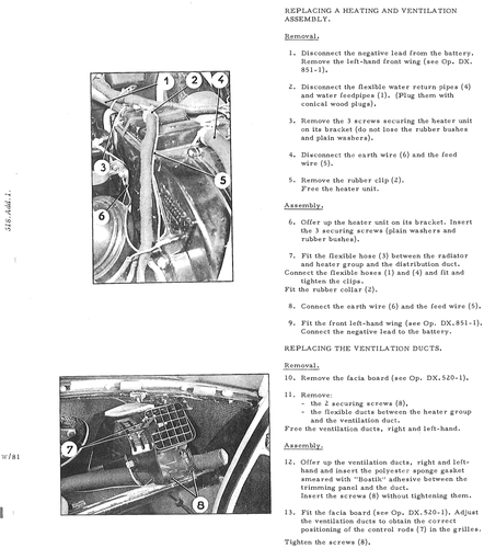 Replace heating/vent assy., page 465 — DS21 & DS21M / DS19A & DS19MA Repair Manual