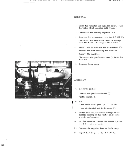 Replace inlet manifold, page 503 — DS21 & DS21M / DS19A & DS19MA Repair Manual