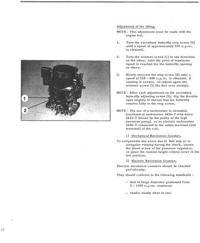 Adjust idling, page 504 — DS21 & DS21M / DS19A & DS19MA Repair Manual