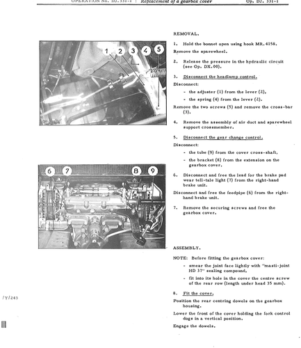 Replace g/box cover, page 527 — DS21 & DS21M / DS19A & DS19MA Repair Manual