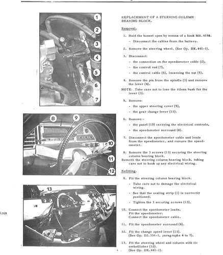 Replace steering column bearing, page 546 — DS21 & DS21M / DS19A & DS19MA Repair Manual