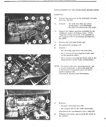 Replace hydraulic calipers, page 552 — DS21 & DS21M / DS19A & DS19MA Repair Manual