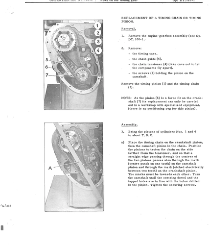 Replace timing chain or pinion, page 625 — DS21 & DS21M / DS19A & DS19MA Repair Manual