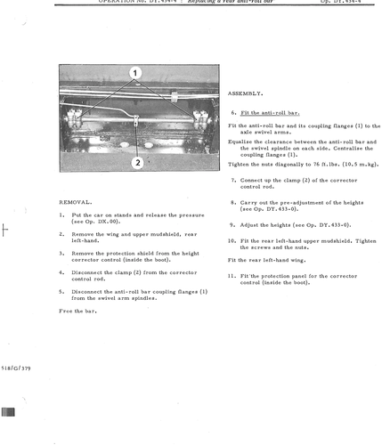 Replace rear anti-roll bar, page 677 — DS21 & DS21M / DS19A & DS19MA Repair Manual