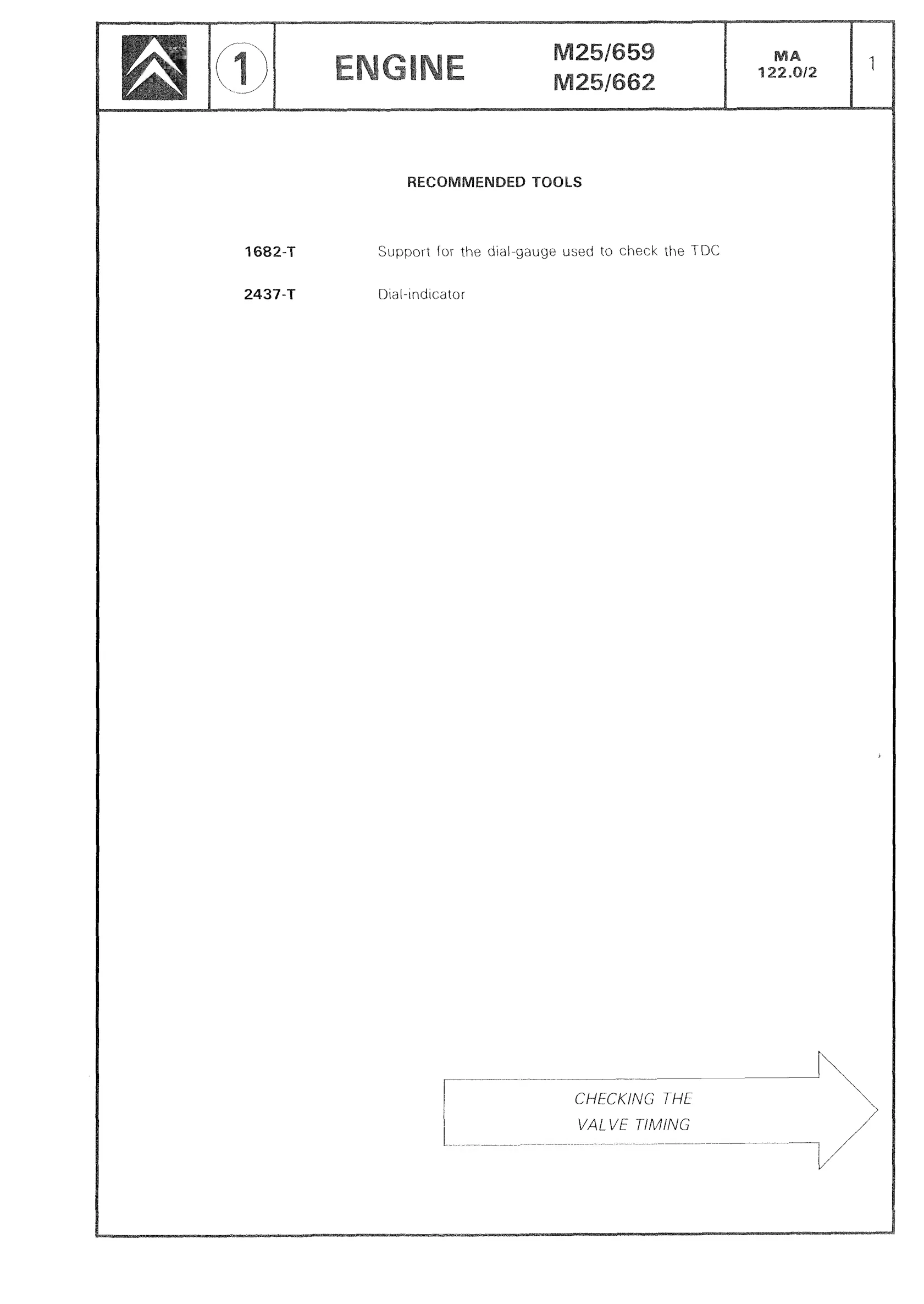 Check valve timing / Recommended tools, page 101 of 611 — CX Repair Manual — Mechanical Components 1