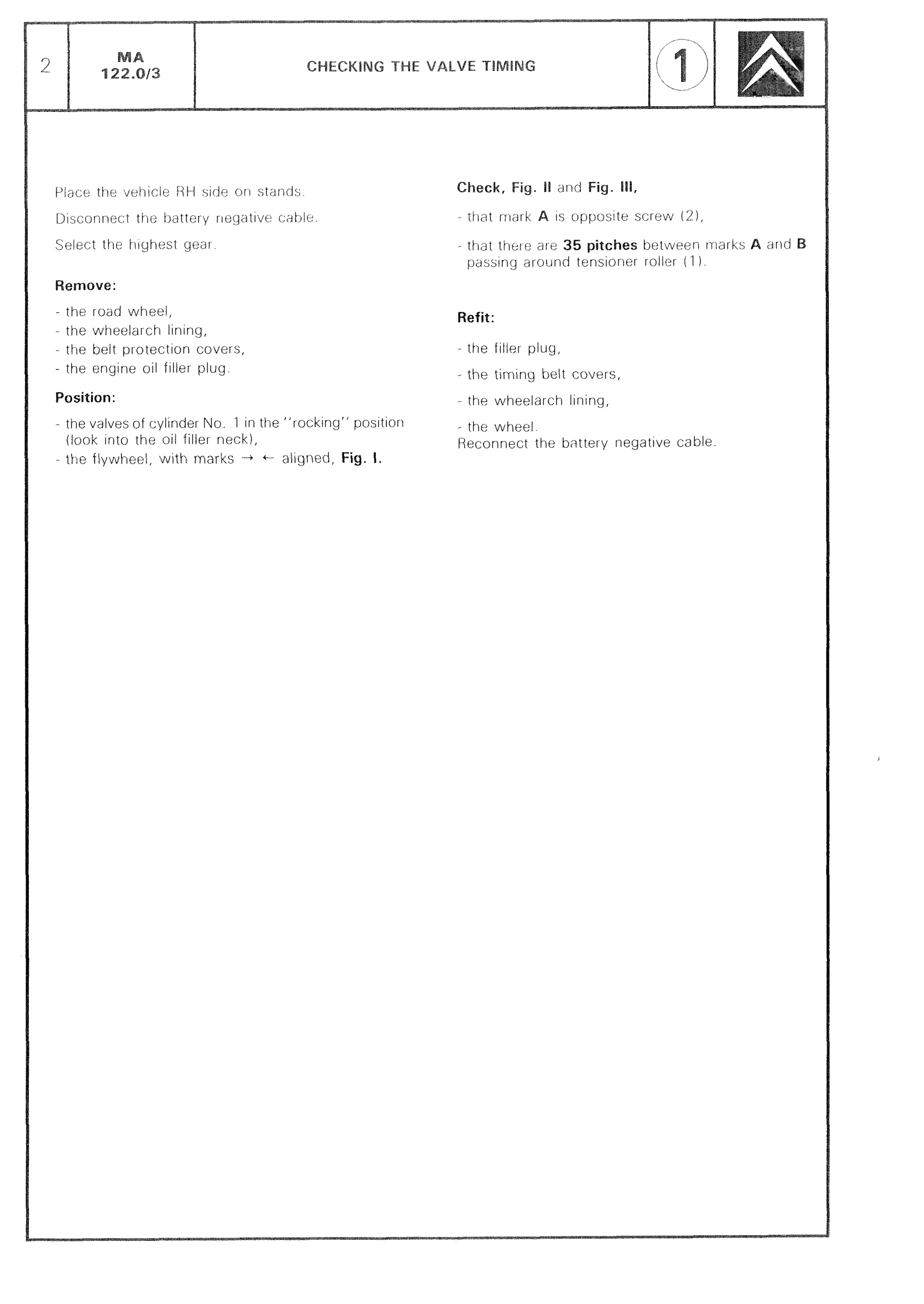 Check valve timing / Recommended tools, page 105 of 611 — CX Repair Manual — Mechanical Components 1