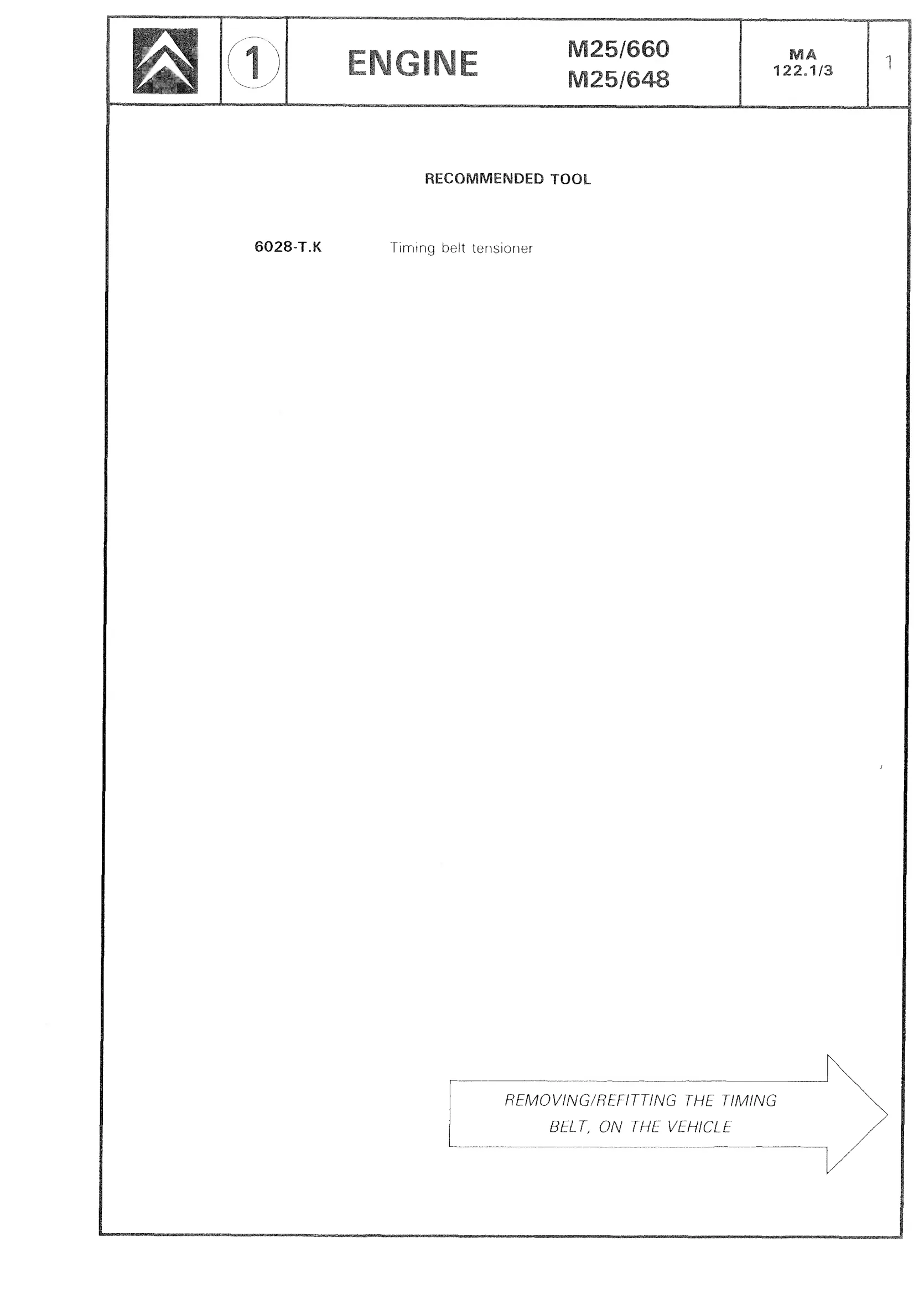 Replace timing belt on vehicle, page 115 of 611 — CX Repair Manual — Mechanical Components 1