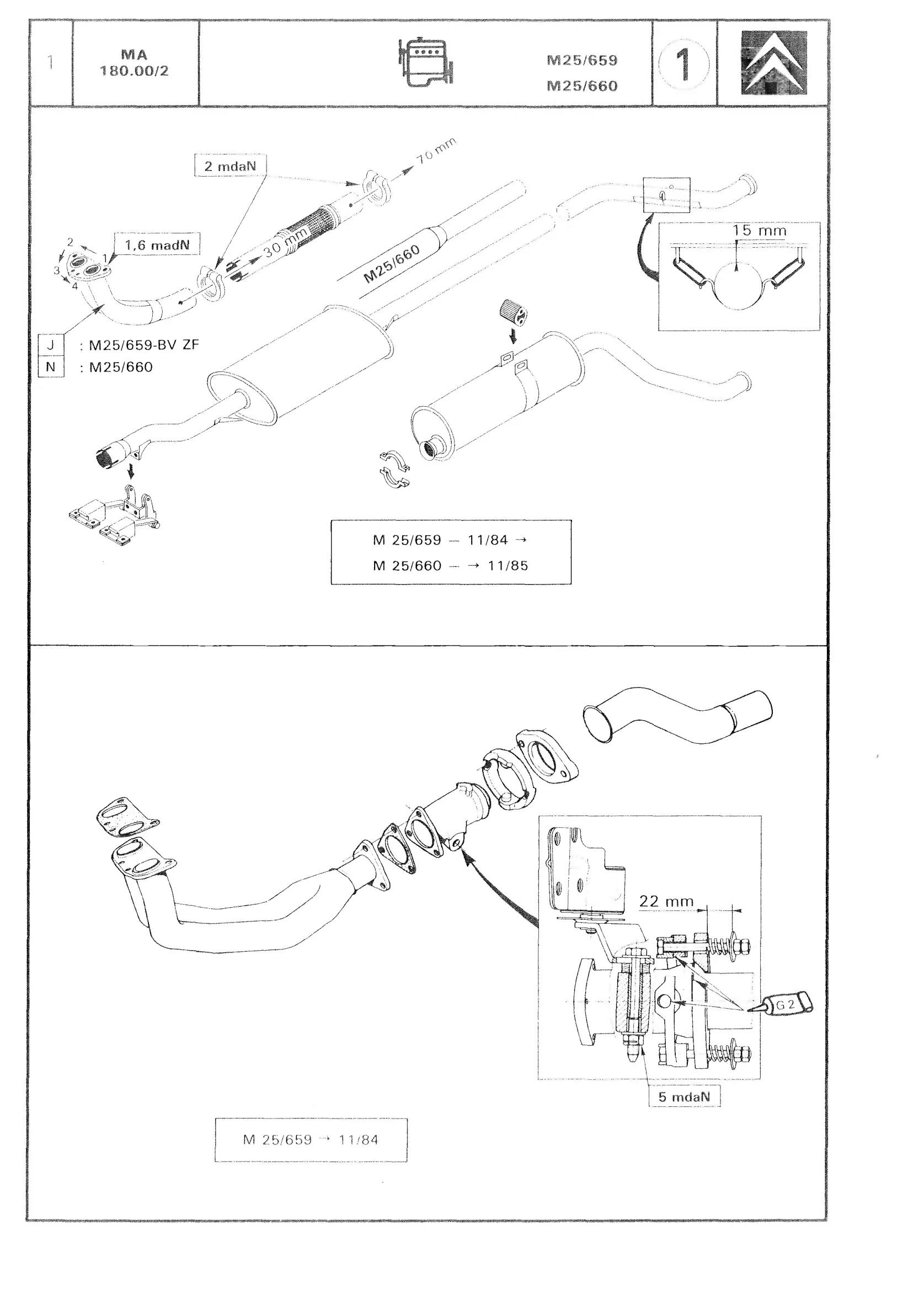 Exhaust system specs., page 126 of 611 — CX Repair Manual — Mechanical Components 1