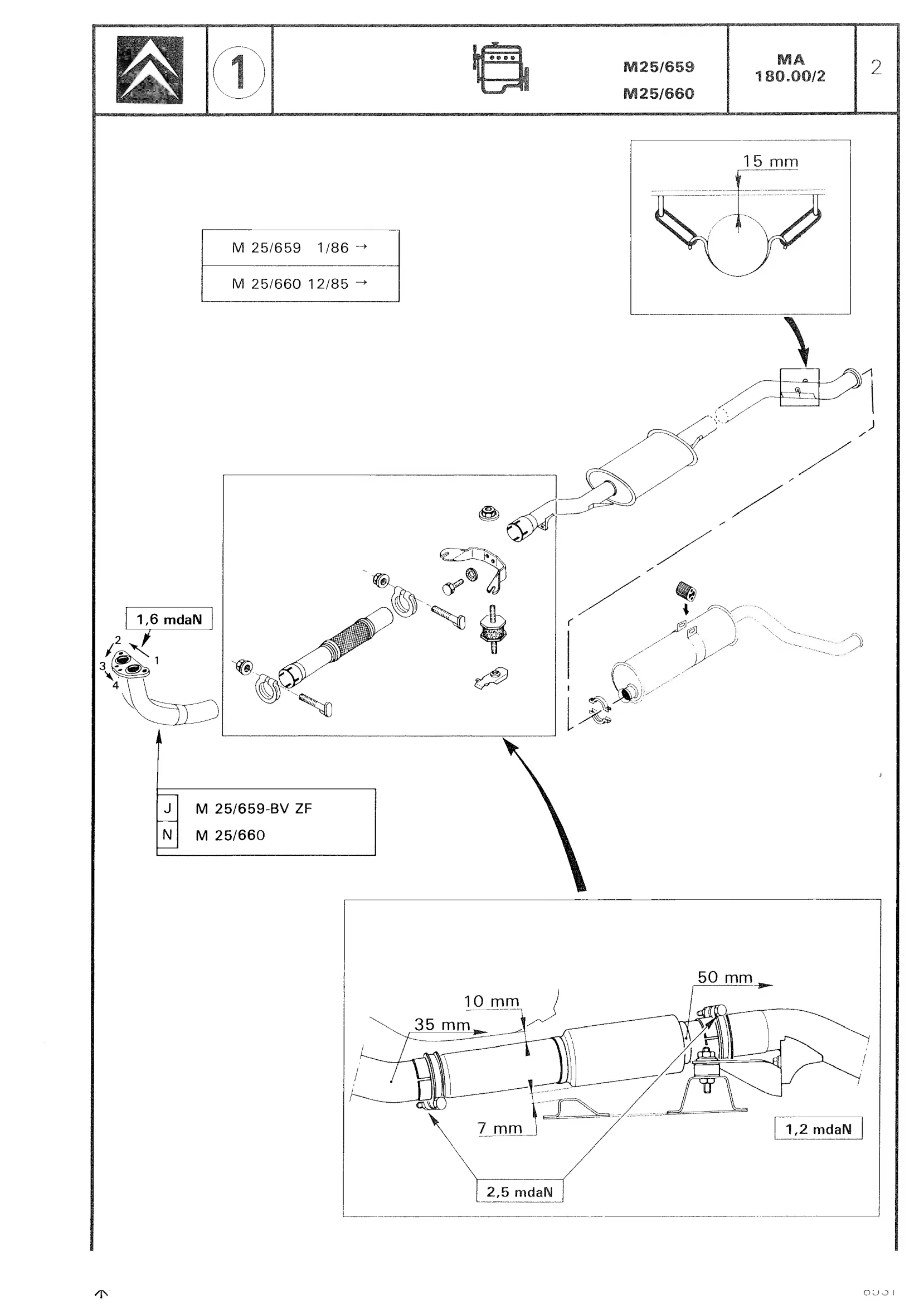 Exhaust system specs., page 127 of 611 — CX Repair Manual — Mechanical Components 1