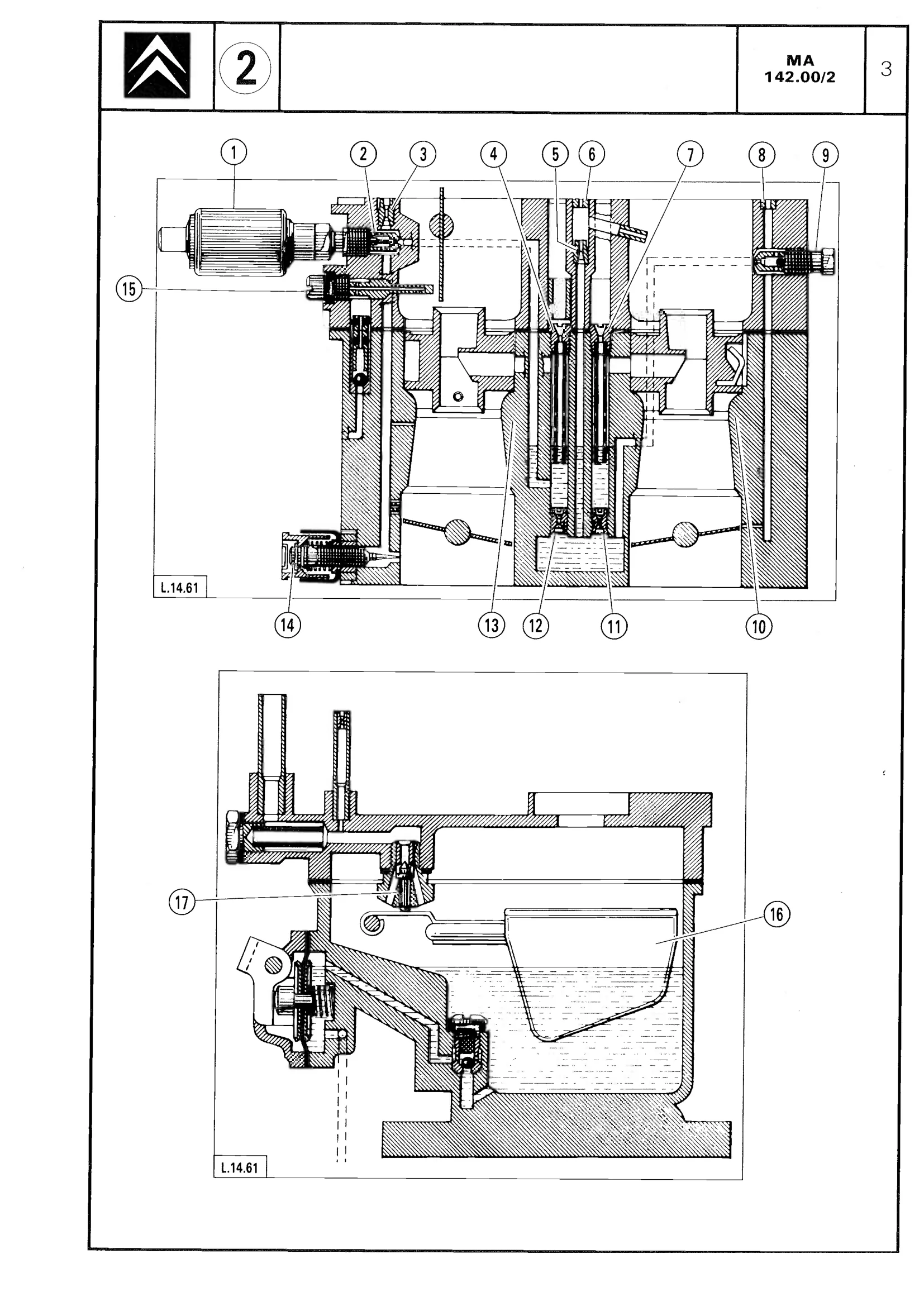 Carburettor specification, page 164 of 611 — CX Repair Manual — Mechanical Components 1