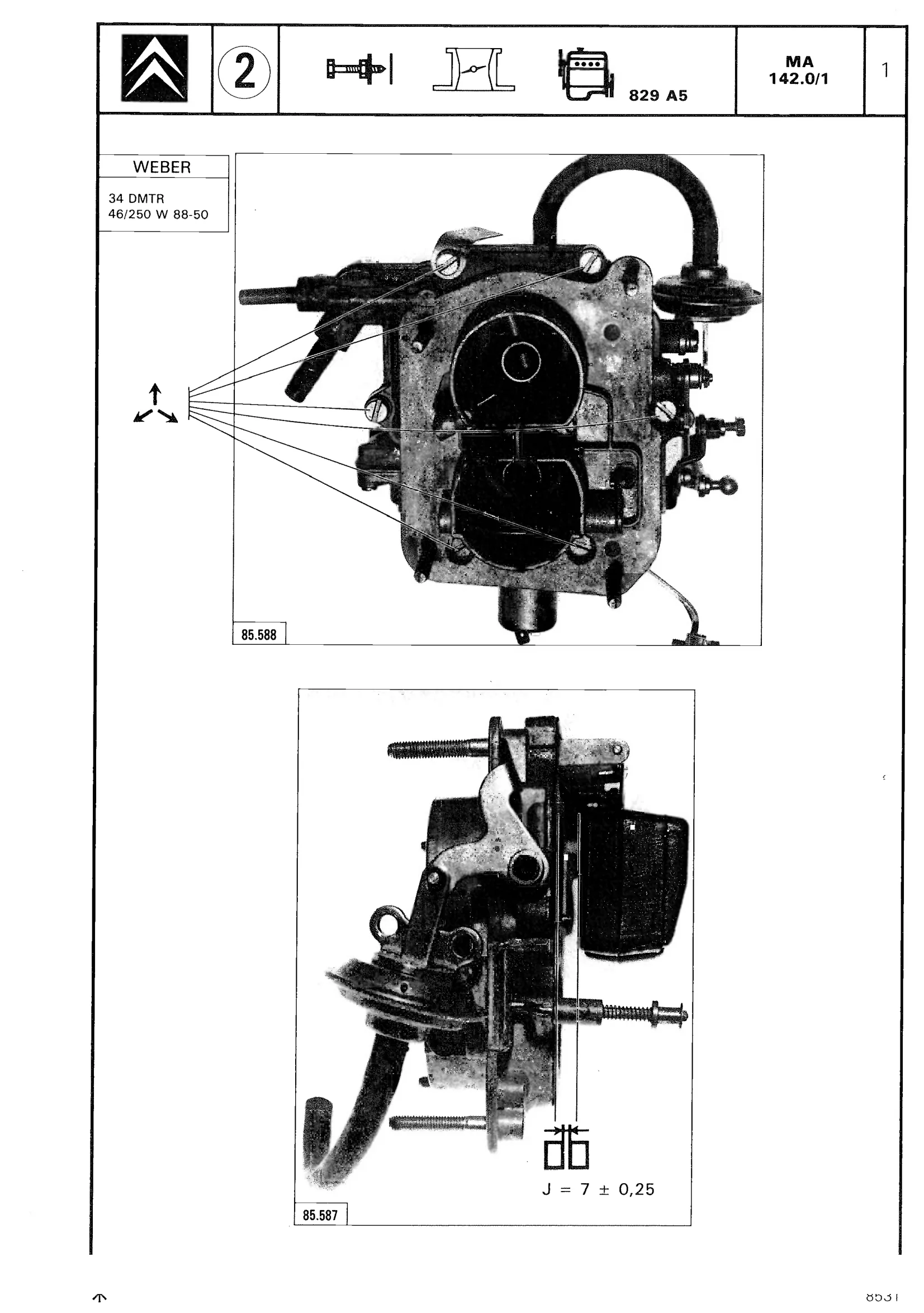 Carburettor specification, page 170 of 611 — CX Repair Manual — Mechanical Components 1