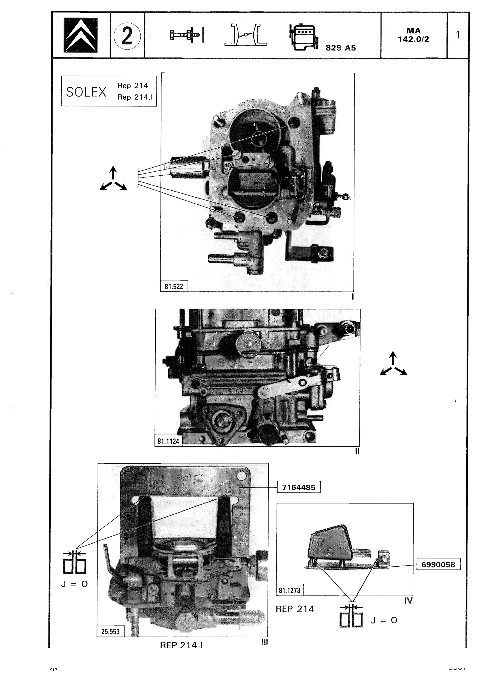 Carburettor specification, page 173 of 611 — CX Repair Manual — Mechanical Components 1