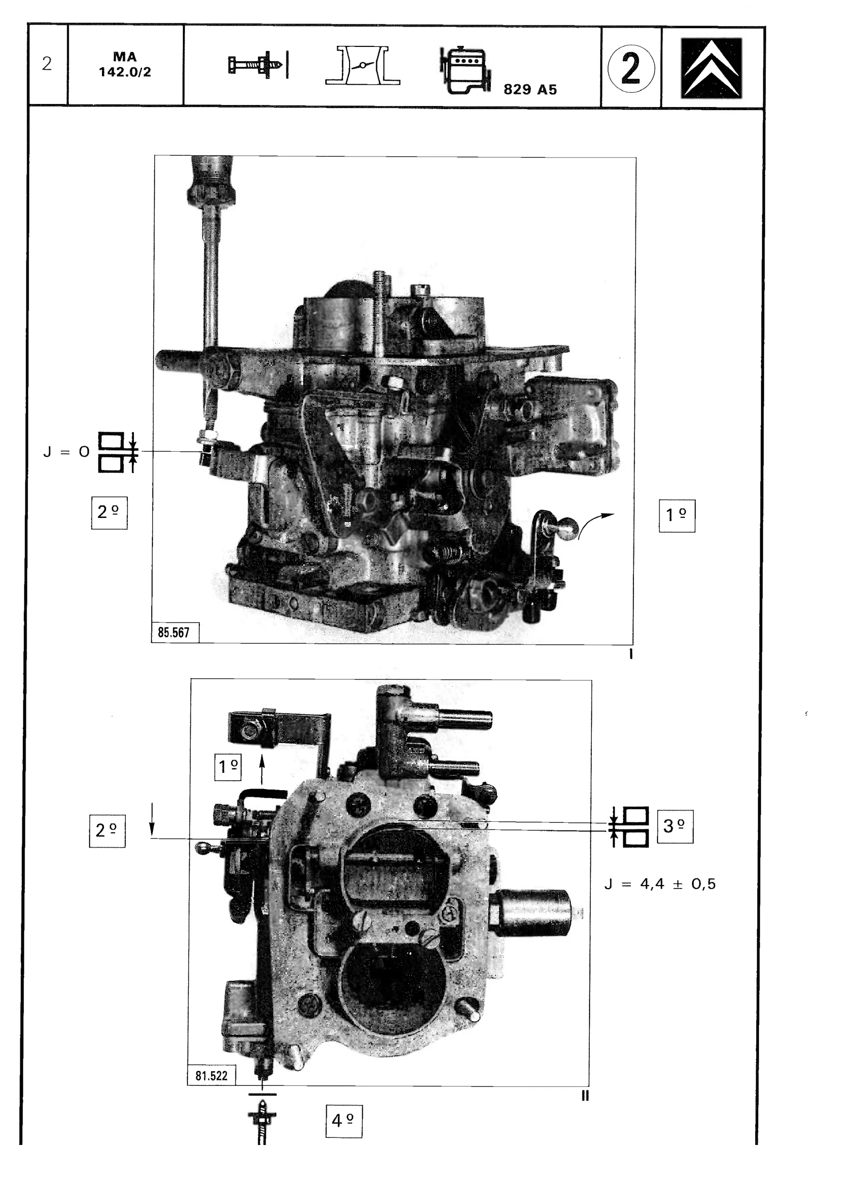 Carburettor specification, page 174 of 611 — CX Repair Manual — Mechanical Components 1