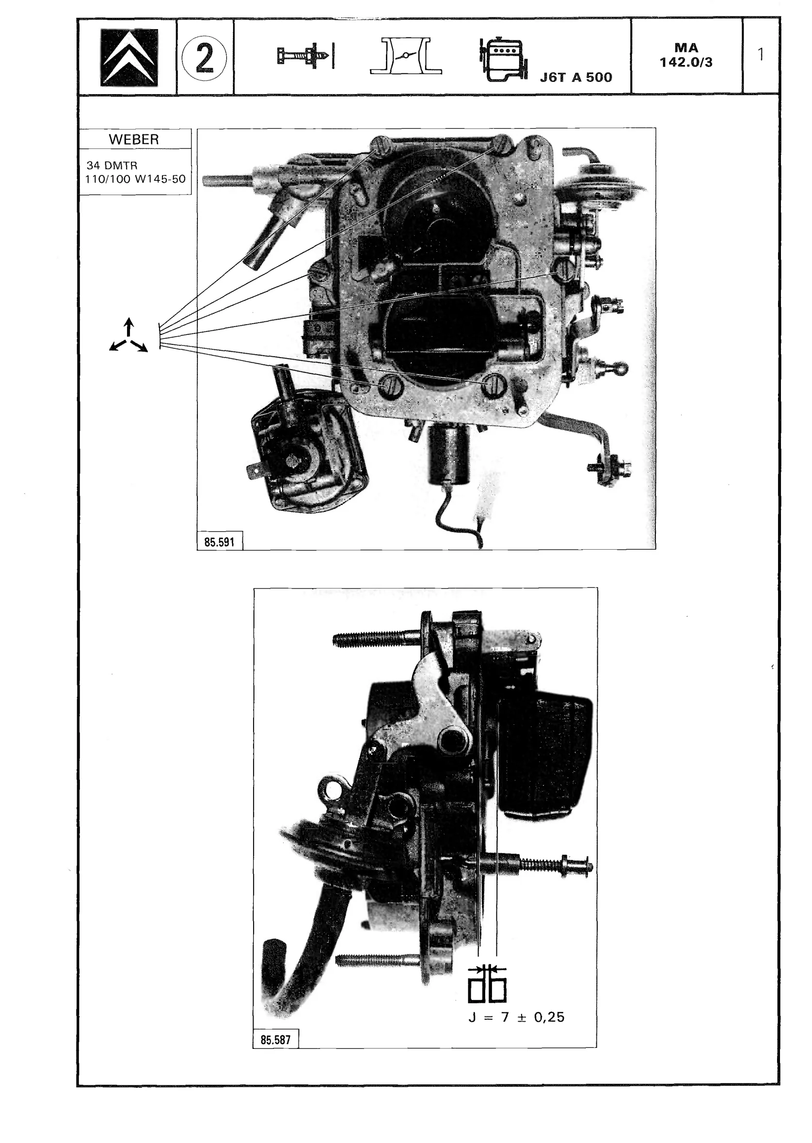 Carburettor specification, page 176 of 611 — CX Repair Manual — Mechanical Components 1