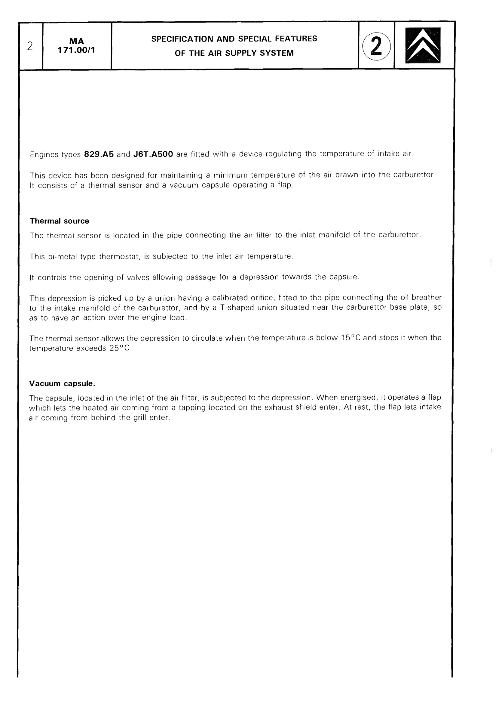 Air supply, page 222 of 611 — CX Repair Manual — Mechanical Components 1