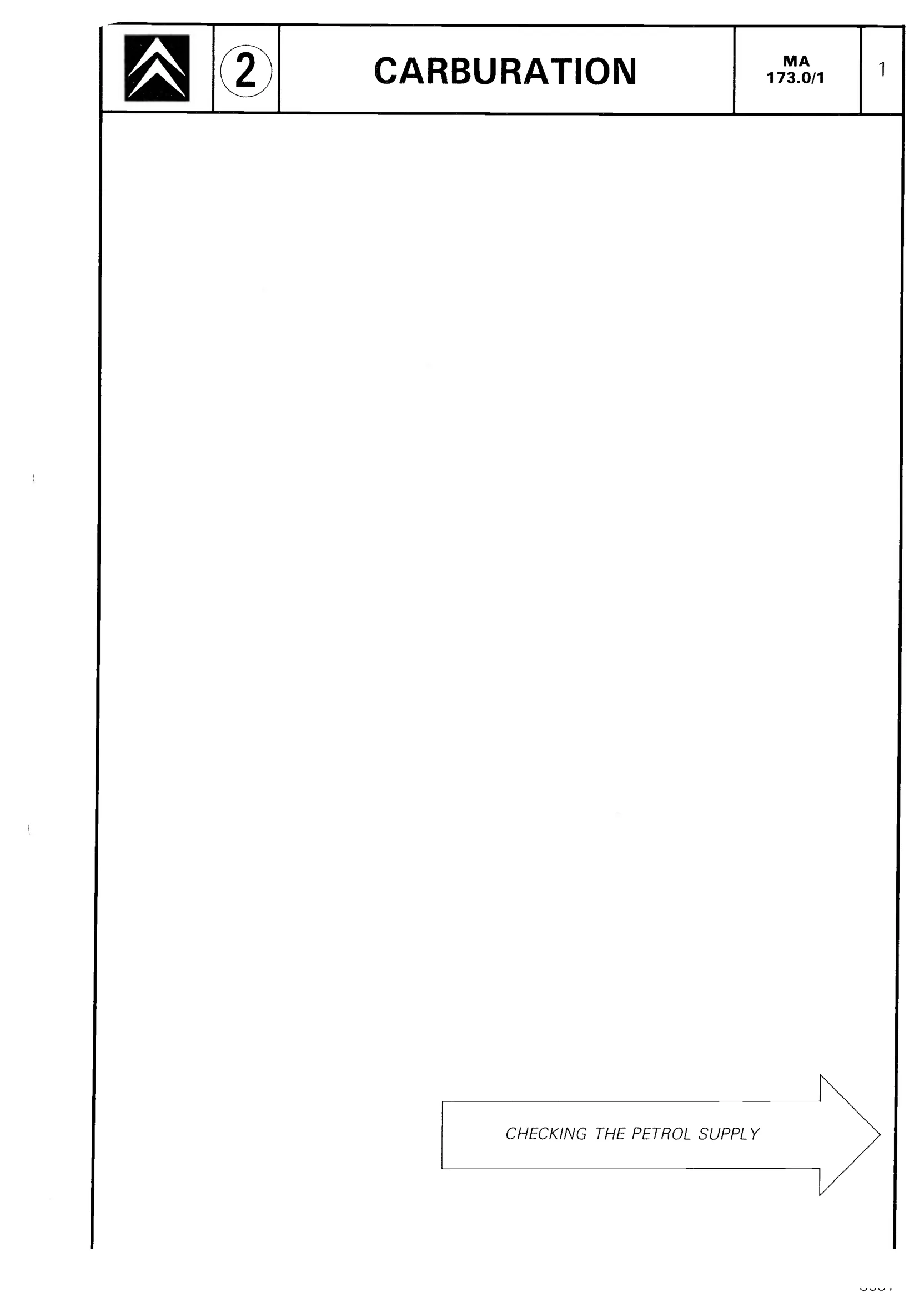 Checking the petrol supply, page 223 of 611 — CX Repair Manual — Mechanical Components 1