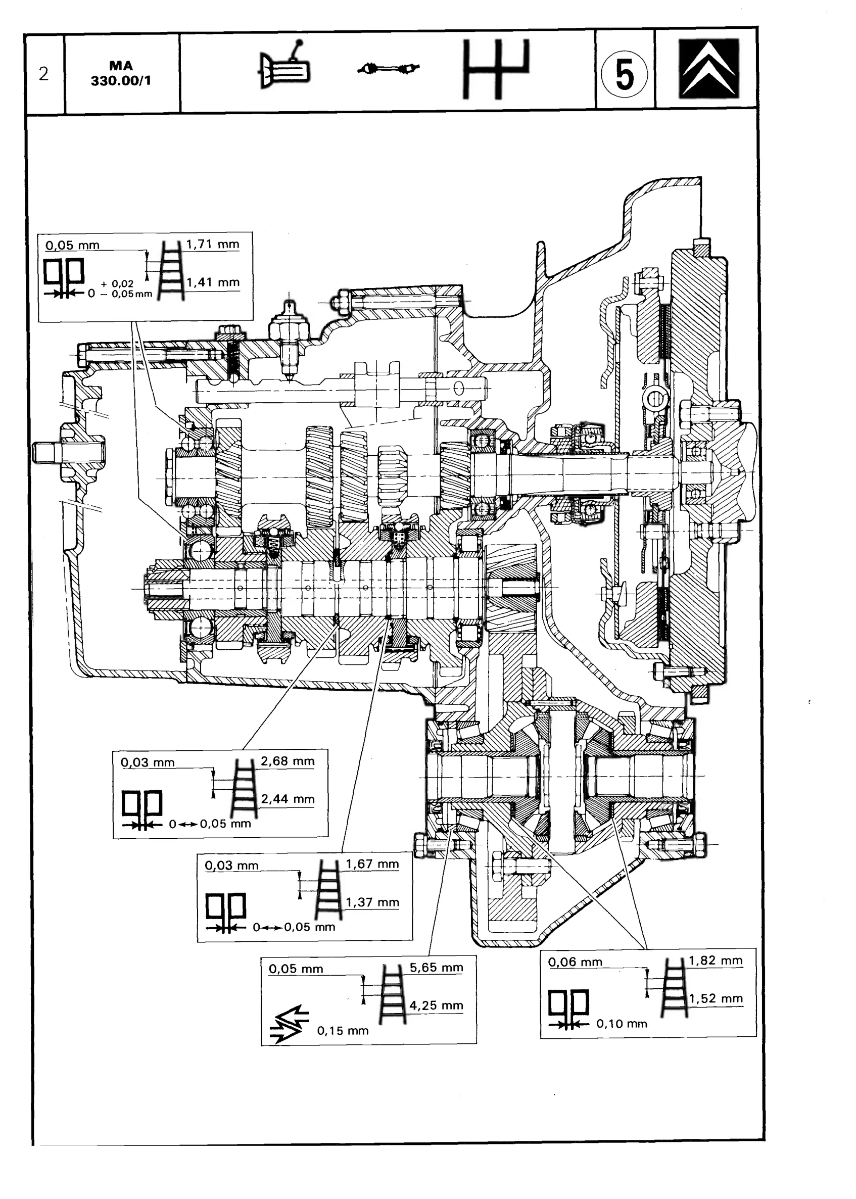 4-speed gearbox, page 278 of 611 — CX Repair Manual — Mechanical Components 1
