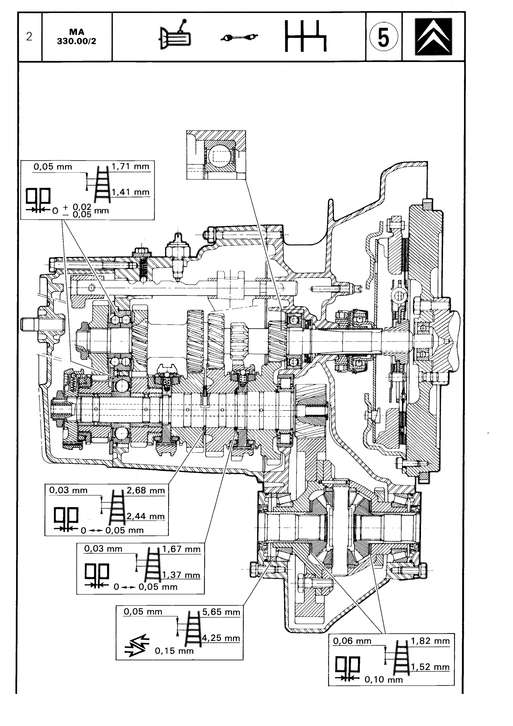 5-speed gearbox, page 283 of 611 — CX Repair Manual — Mechanical Components 1
