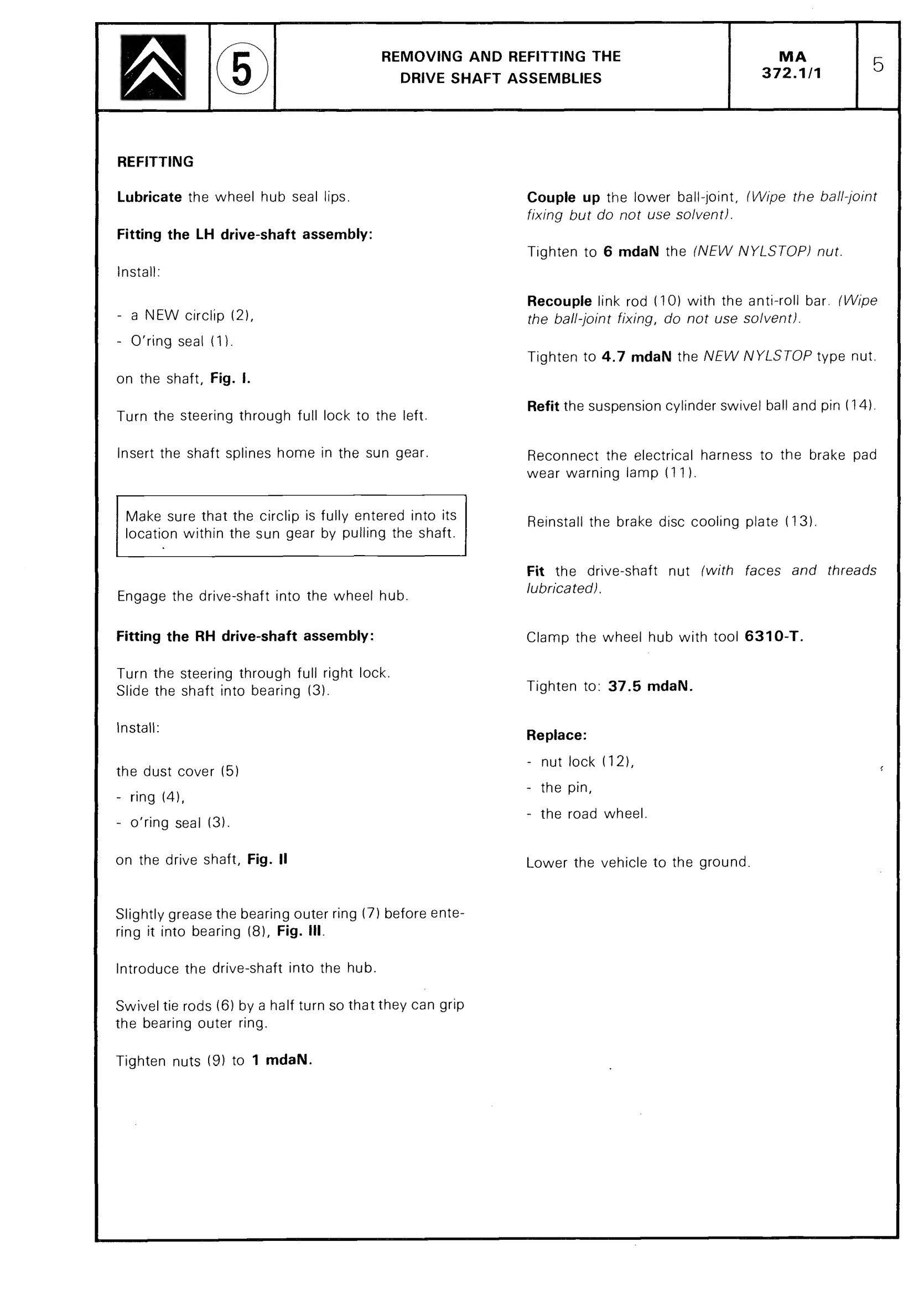 Drive shafts, page 304 of 611 — CX Repair Manual — Mechanical Components 1