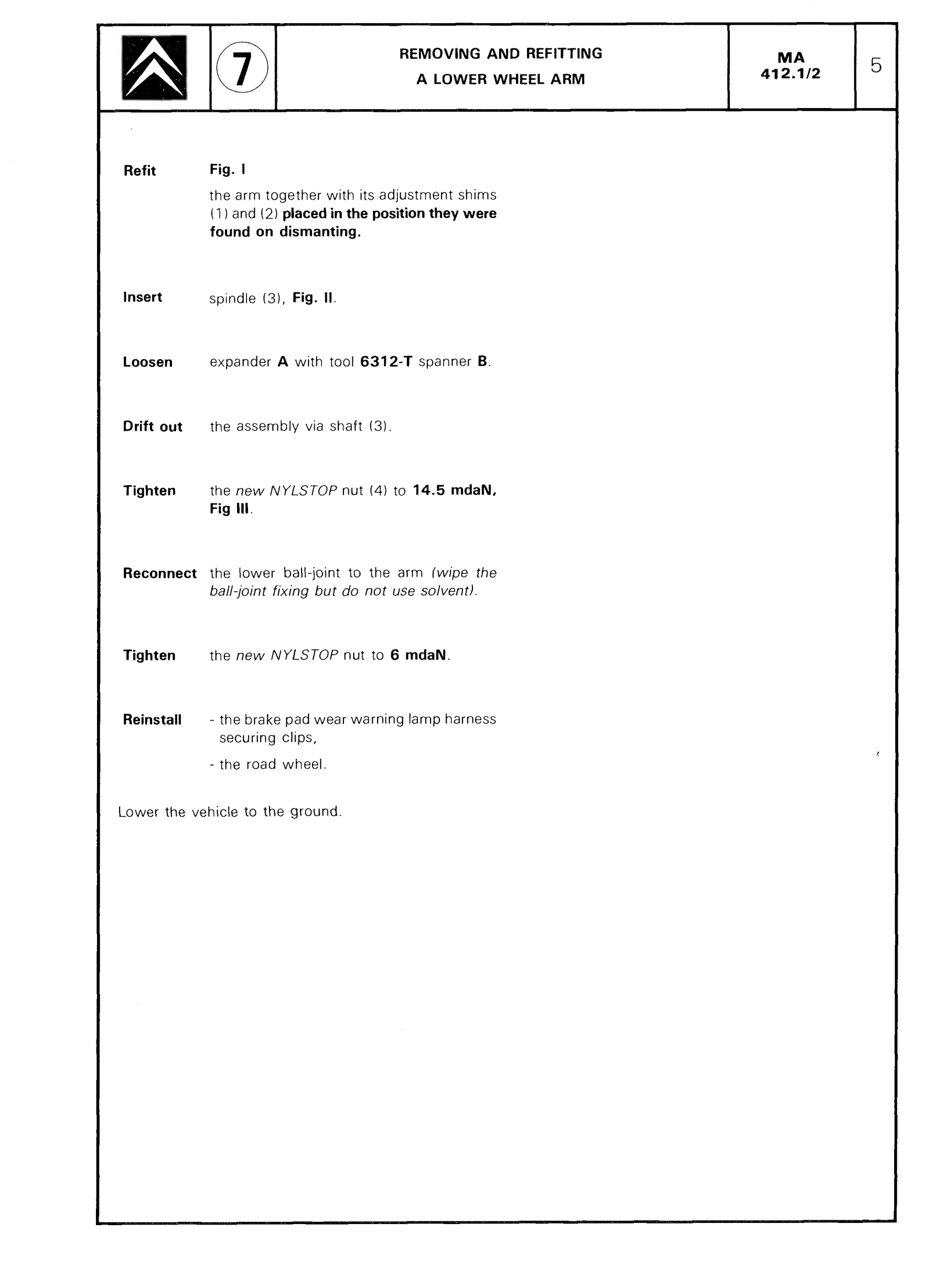 Remove, fit lower wheel arm, page 341 of 611 — CX Repair Manual — Mechanical Components 1