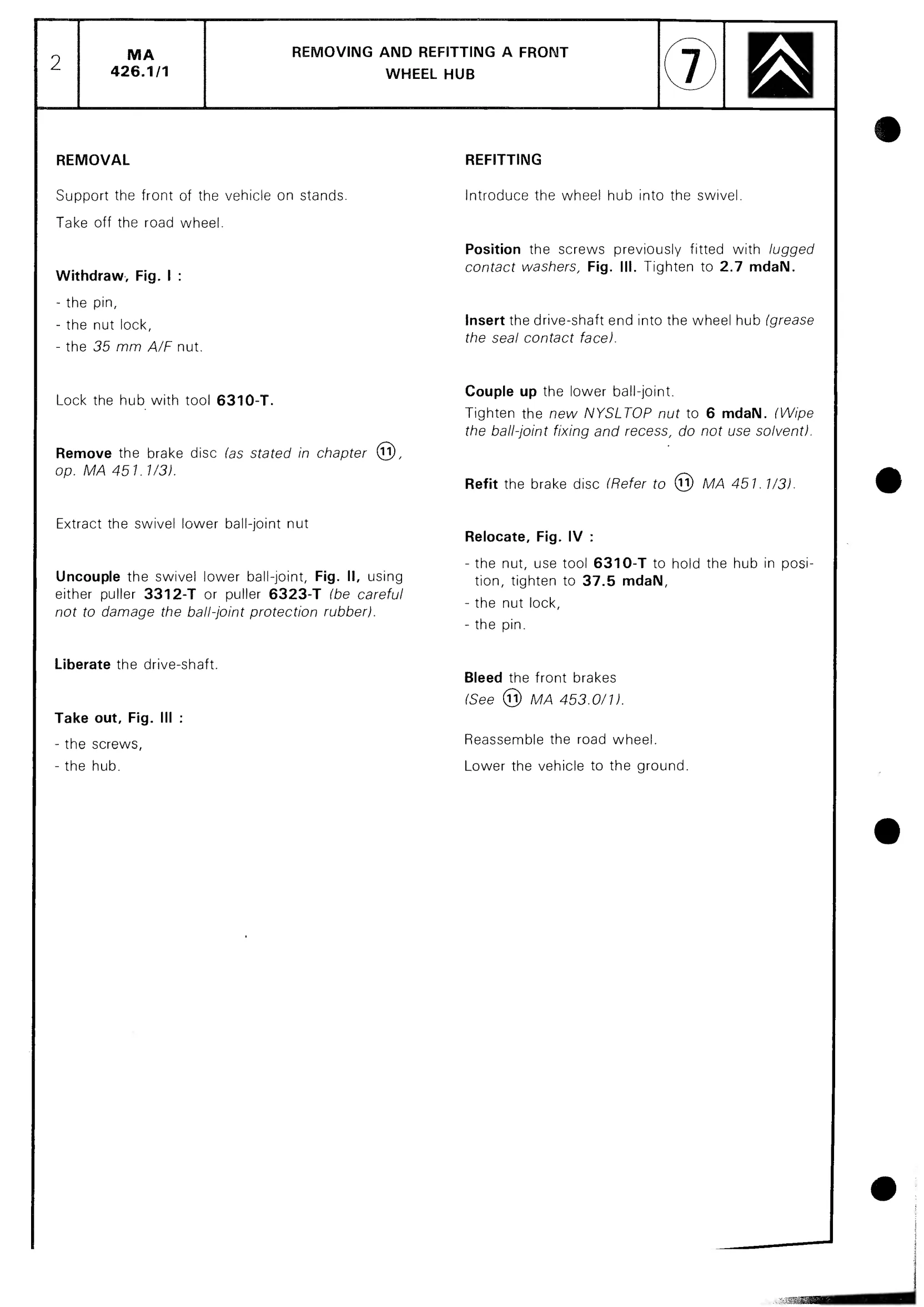 Remove, fit wheel hub, page 361 of 611 — CX Repair Manual — Mechanical Components 1