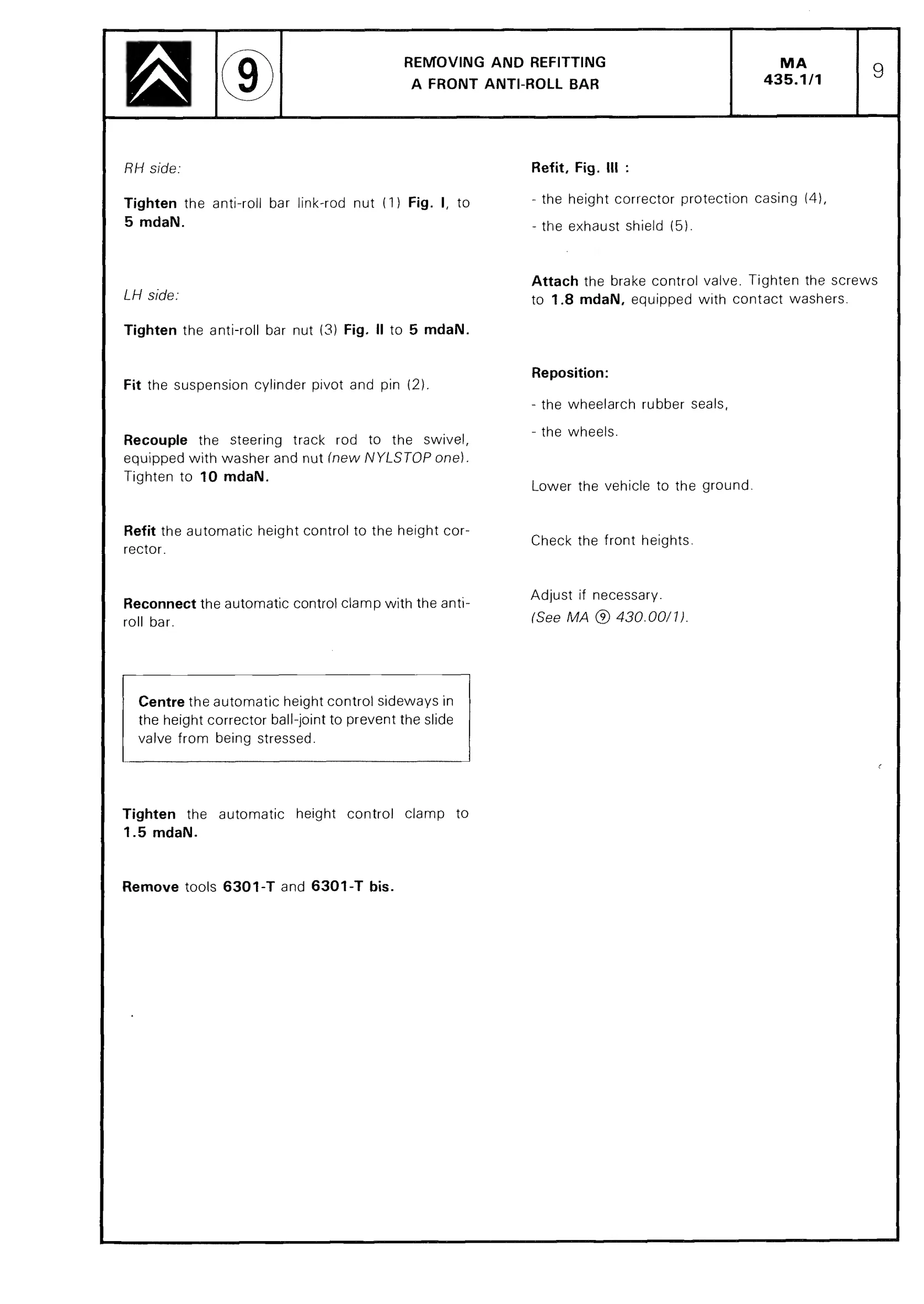 Remove/fit anti-roll bar, page 398 of 611 — CX Repair Manual — Mechanical Components 1