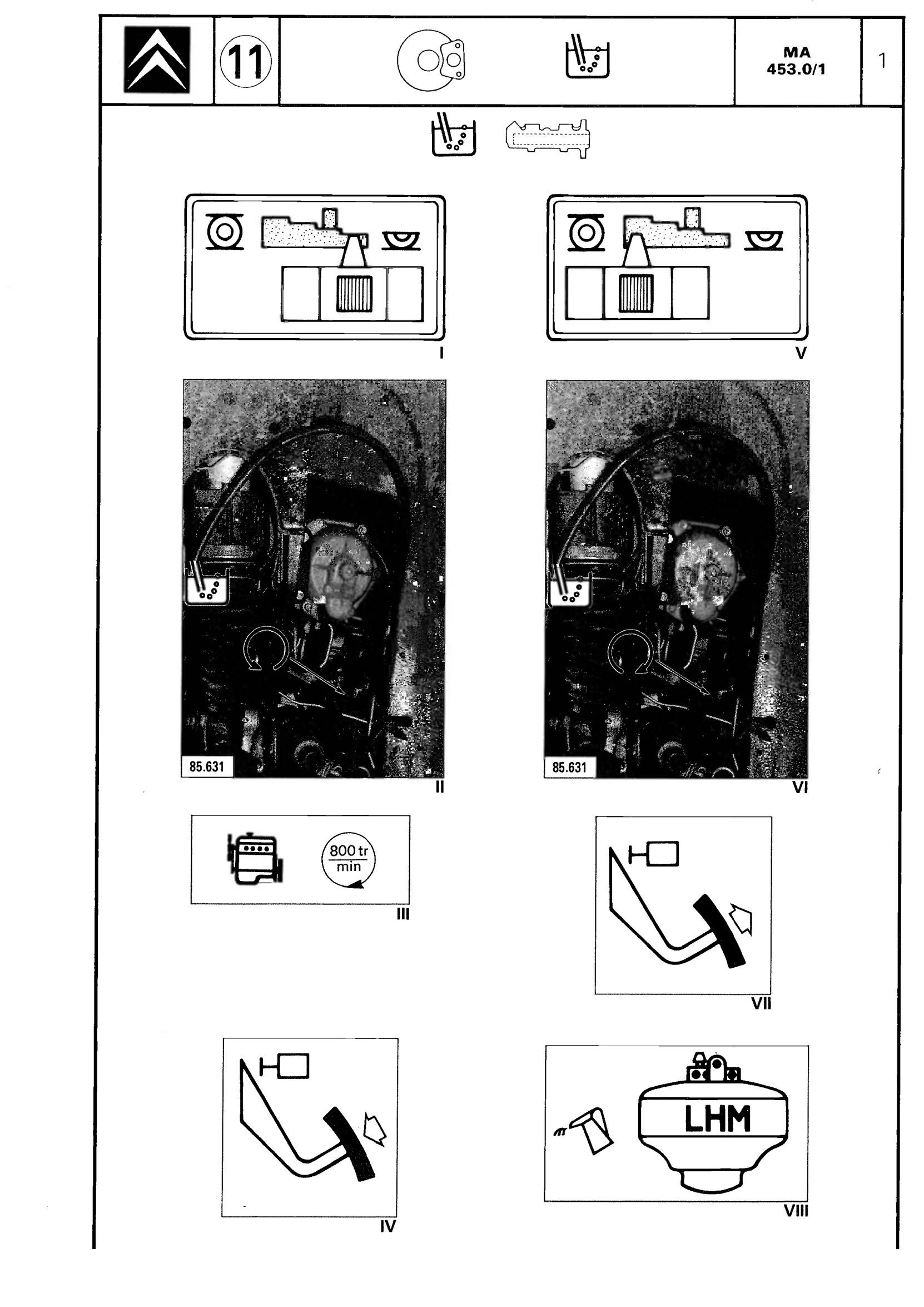 Bleeding the brakes, page 431 of 611 — CX Repair Manual — Mechanical Components 1
