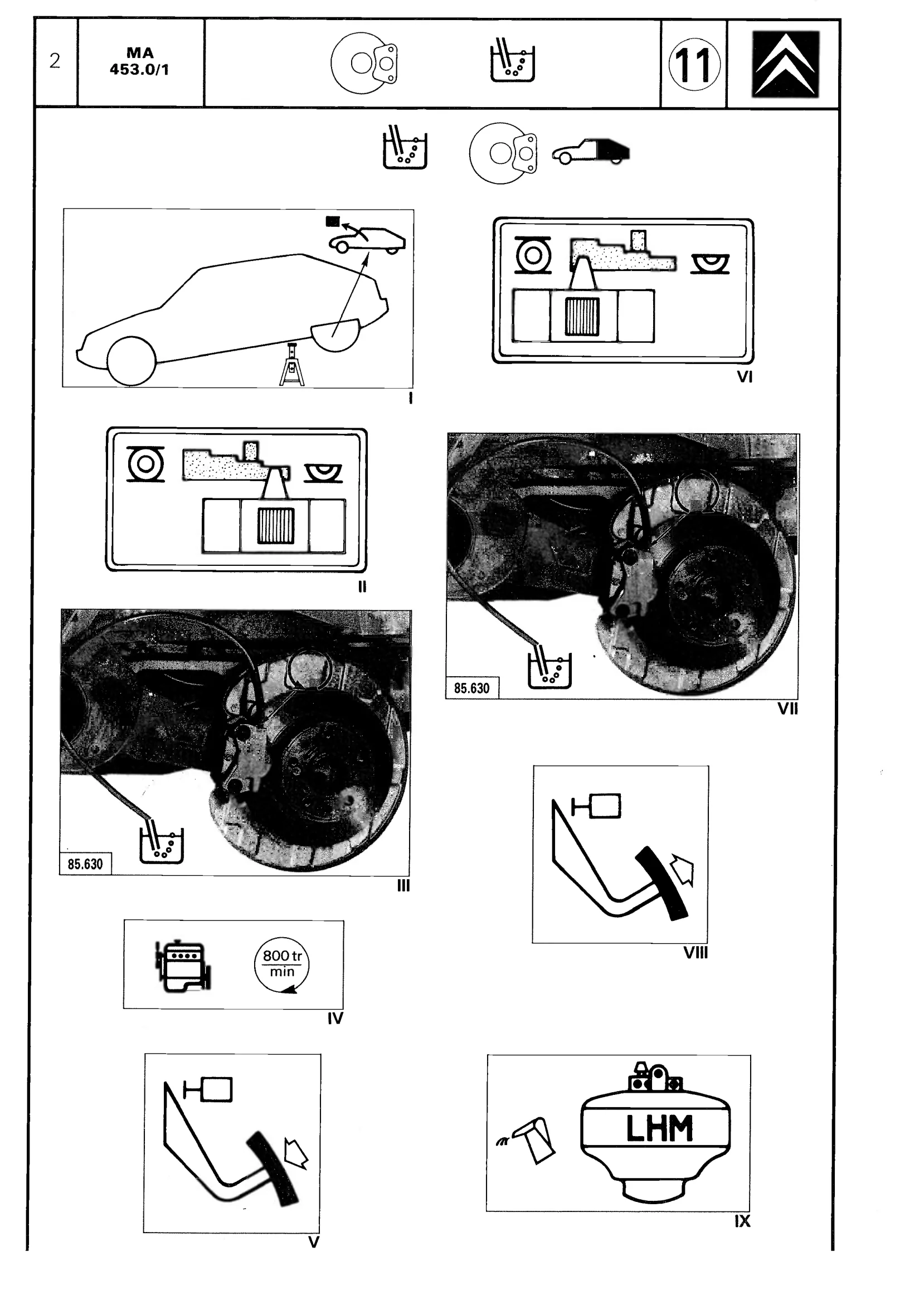 Bleeding the brakes, page 432 of 611 — CX Repair Manual — Mechanical Components 1