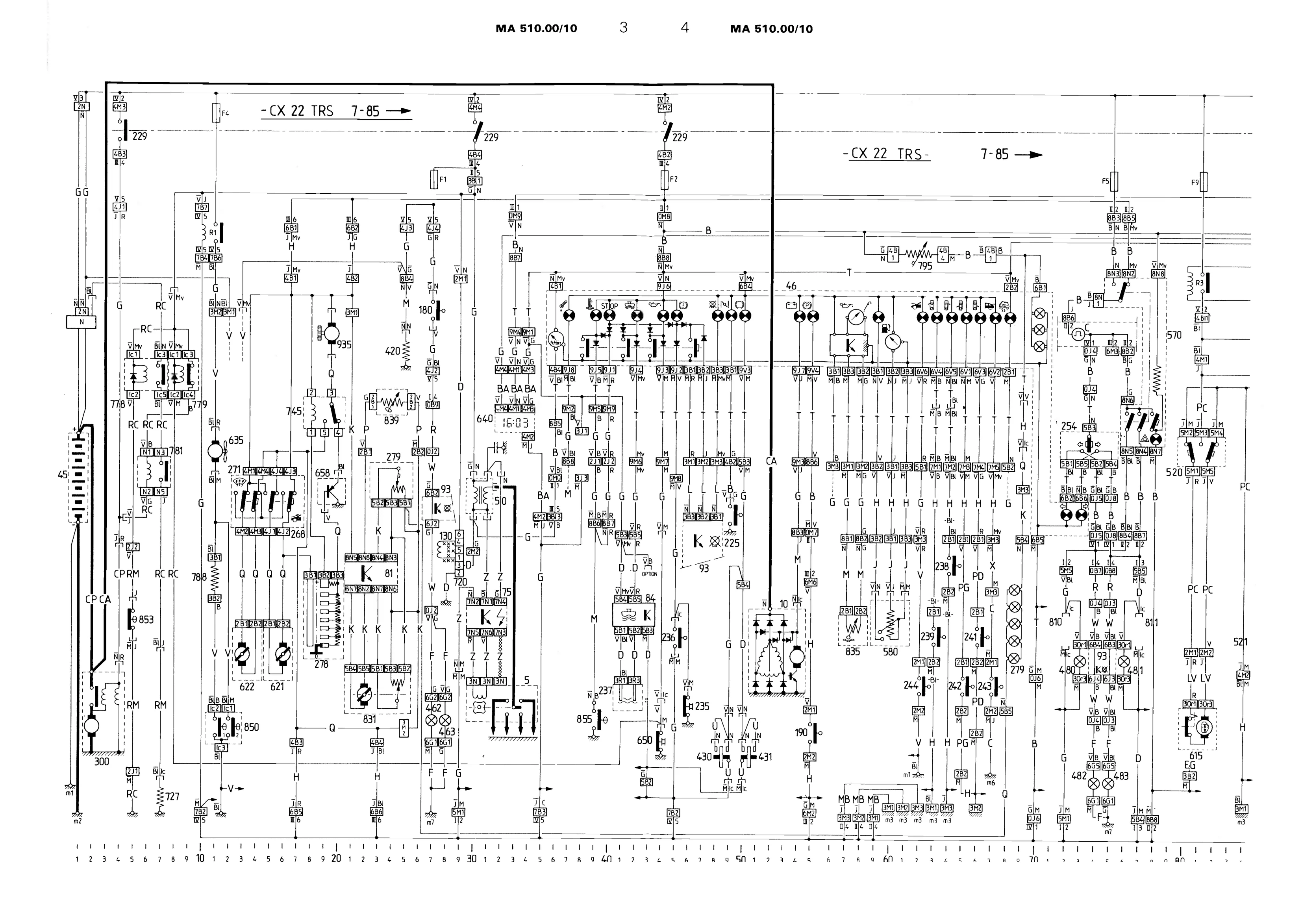 Wiring diagrams / CX 22 TRS, page 456 of 611 — CX Repair Manual — Mechanical Components 1