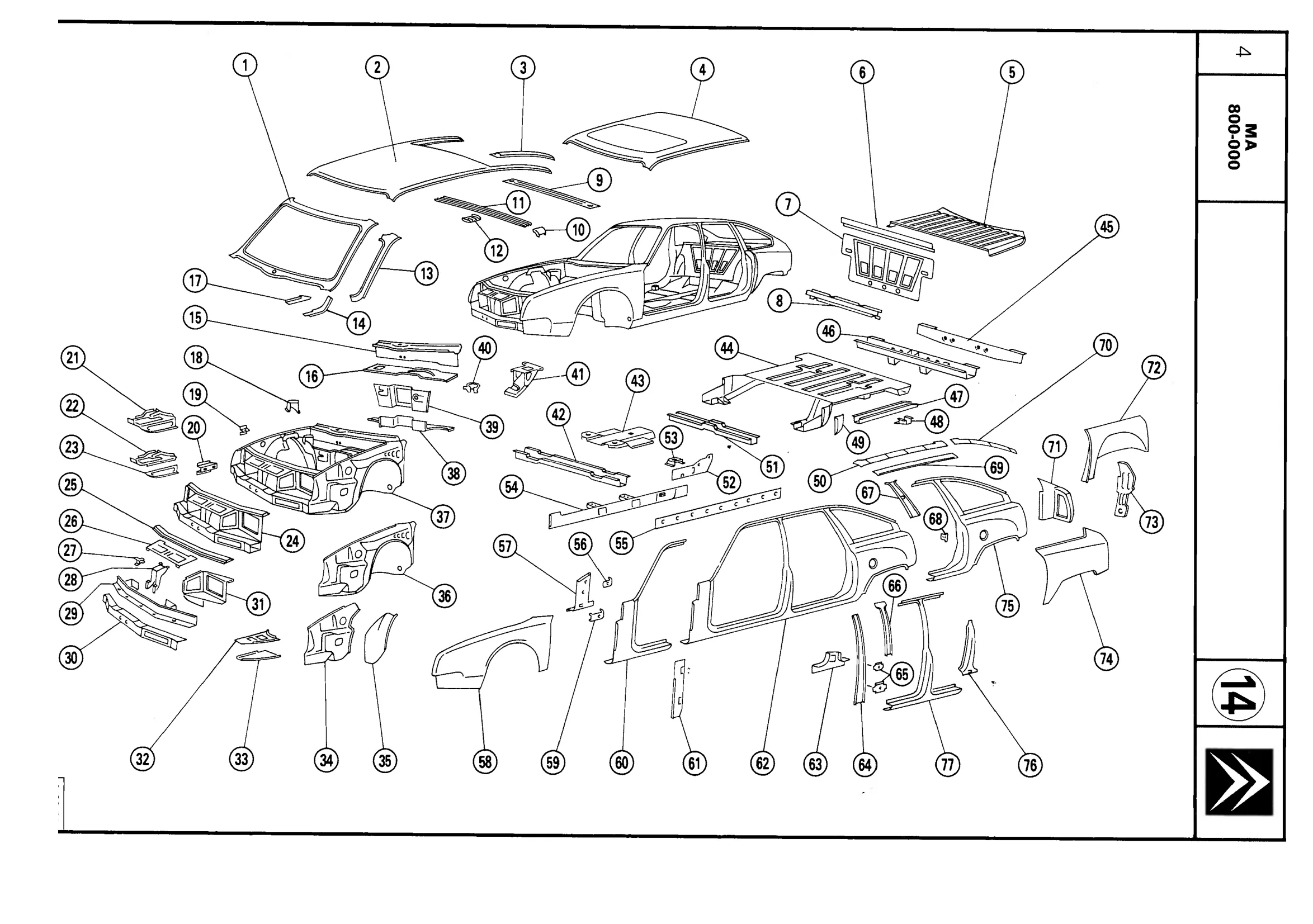 Overhaul bodyshell, page 512 of 611 — CX Repair Manual — Mechanical Components 1